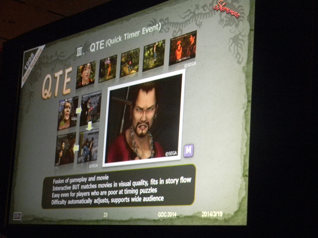 QTEs : Quicktime Events, interactions between gameplay and cinematics