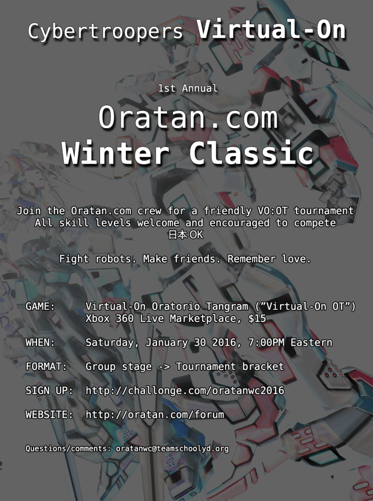 Virtual On Oratorio Tangram fan tournament